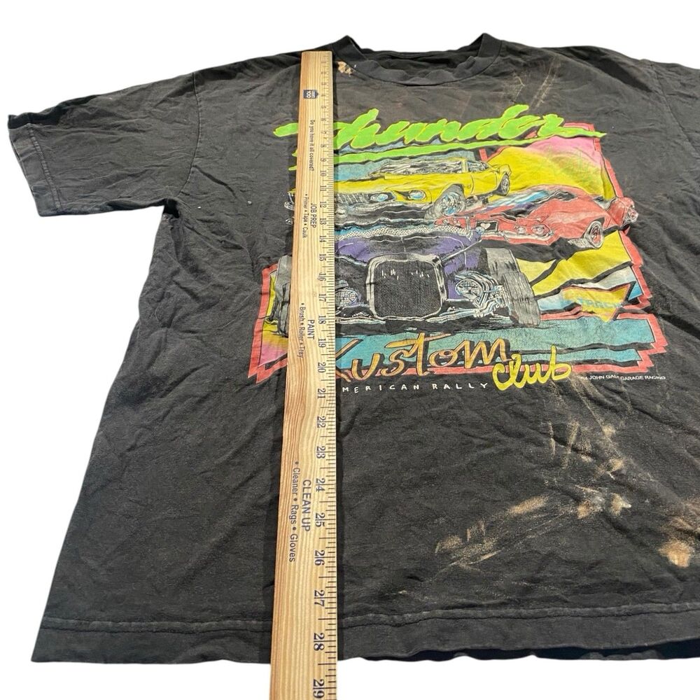 Vintage 1984 John Galt Thunder Racing Men's LARGE T Shirt Black Hot Rod Car - Picture 8 of 9